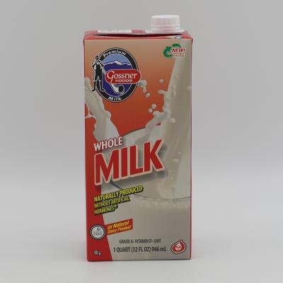 MILK, GOSSNER WHOLE WHITE 1QT/12